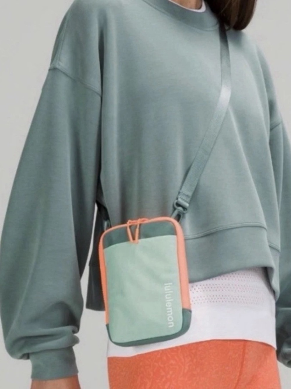 Lululemon Easy Access Crossbody Bag - Arctic Green / Tidewater Teal & Orange